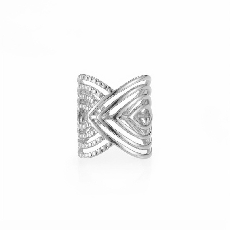 Women's Adjustable Golden Plated Stainless Steel Chunky Boho Ring